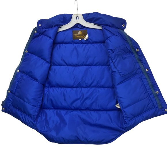 VTG Womens Blue Down Puffer Vest Size M Snap Front Nylon Wind Proof - Picture 3 of 13